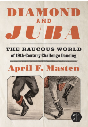 Book cover for "Diamond and Juba" by April F. Masten, featuring the subtitle and illustrations of dancing legs.