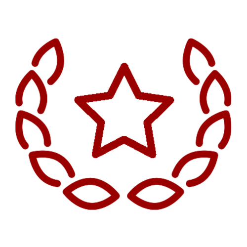 A wreath with a star icon