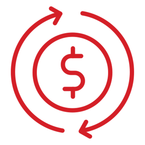 A money sign symbol with circles around it