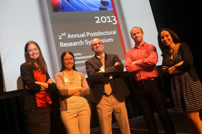 Researchers at a postdoctoral symposium