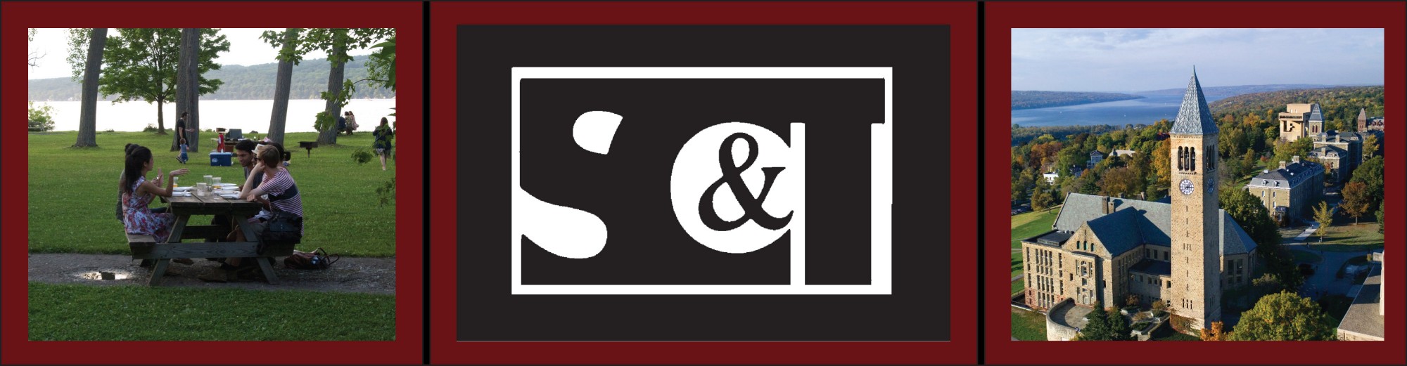 cornell campus, students, and SCT logo