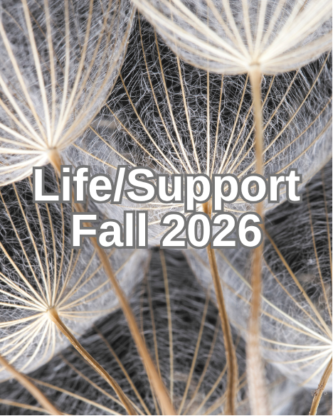 Life/Support Fall 2026 with dandelion seed motif