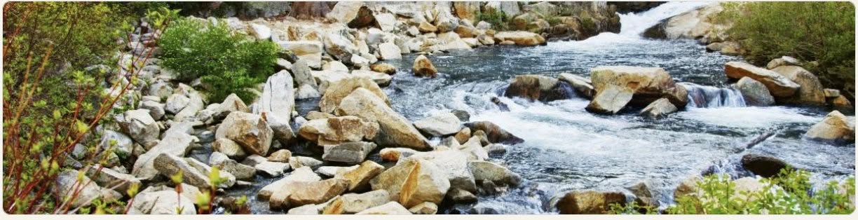 rushing stream in long exposure