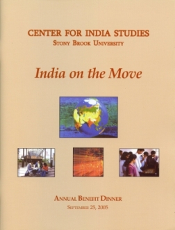 Brochure that says "Center for India Studies India on the Move"