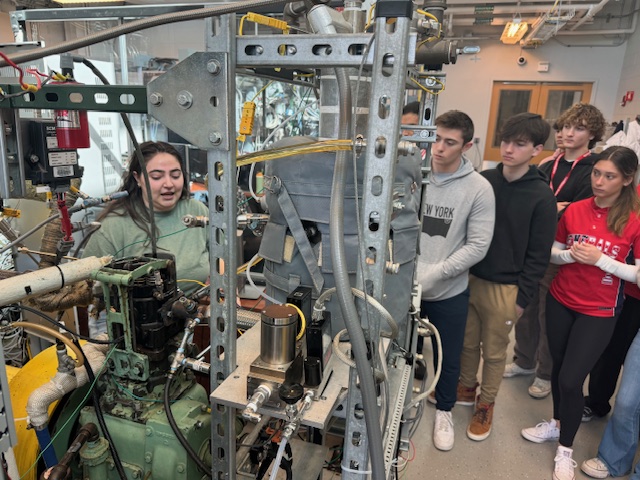 students in AERTC combustion lab