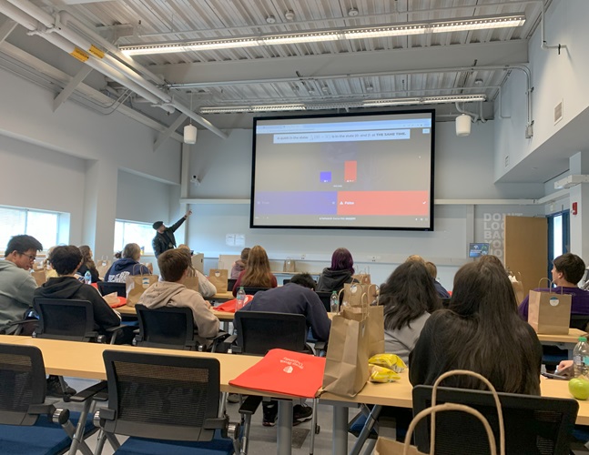 students playing kahoot