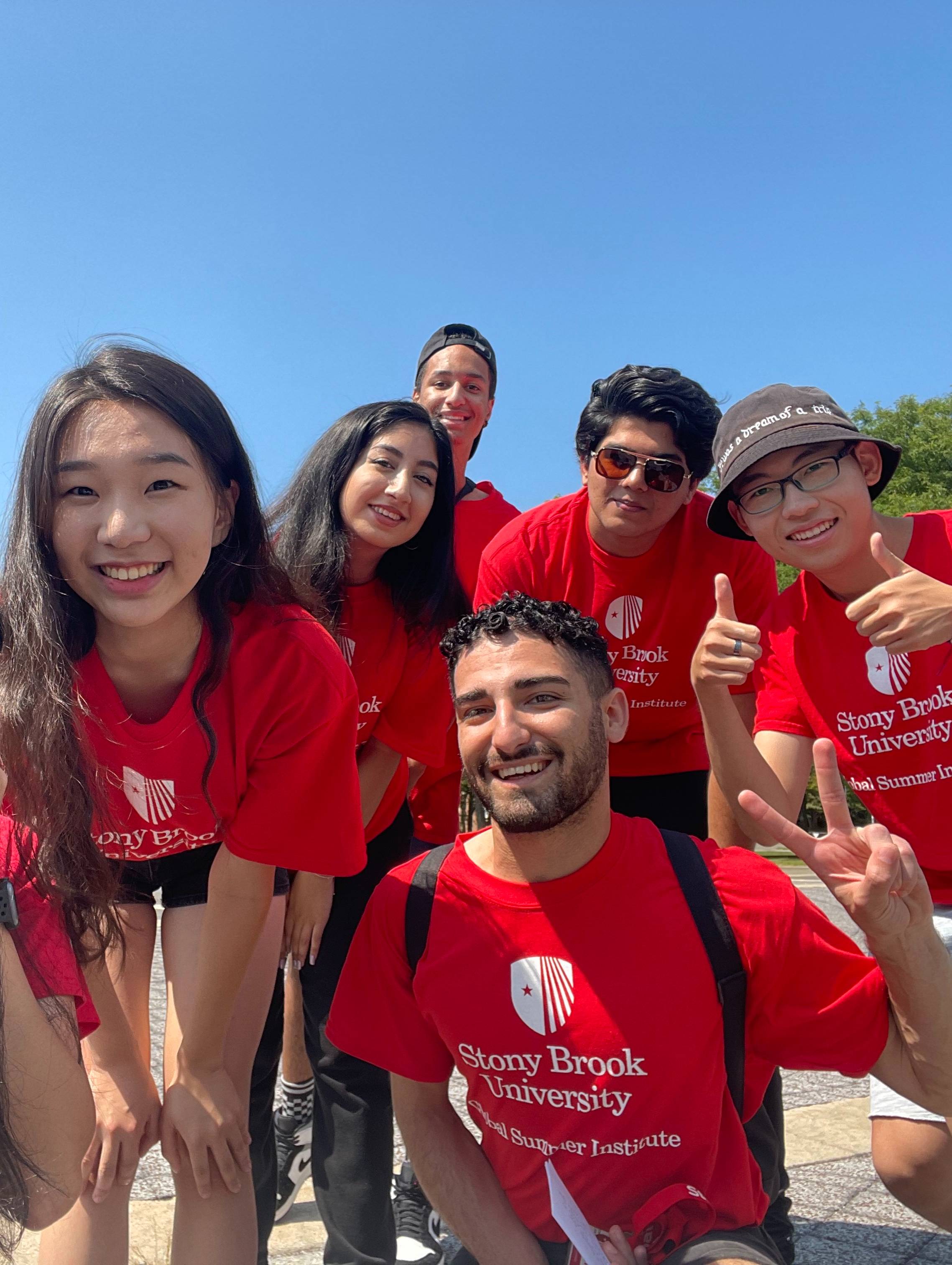 GSI students in red Stony Brook tshirts