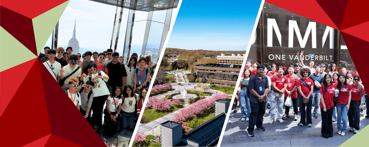 Photo collage of students attending ISS pre-arrival events