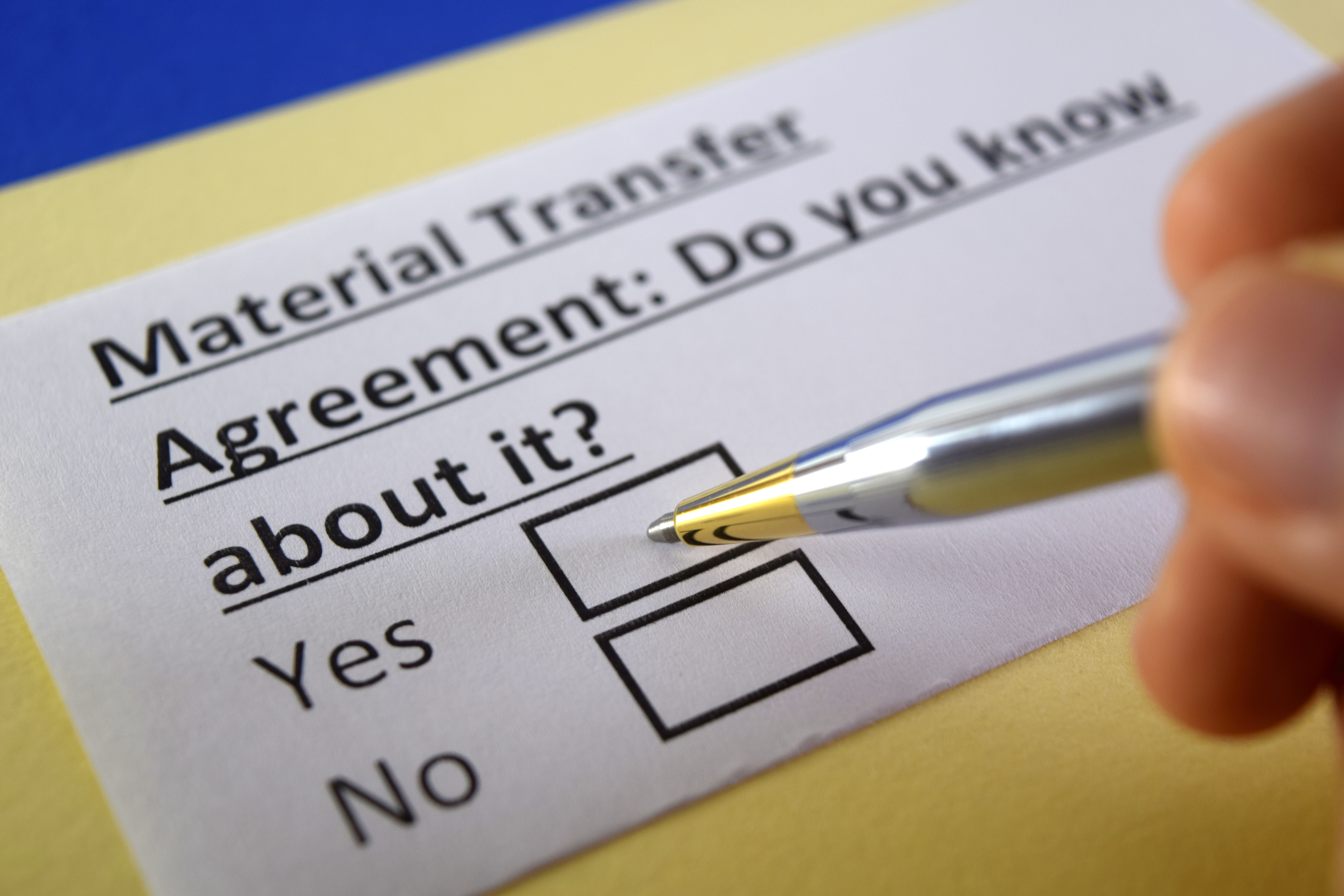 Material Transfer Agreement document