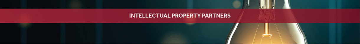 Intellectual Property Partners Patent Banner. Lightbulb against green background