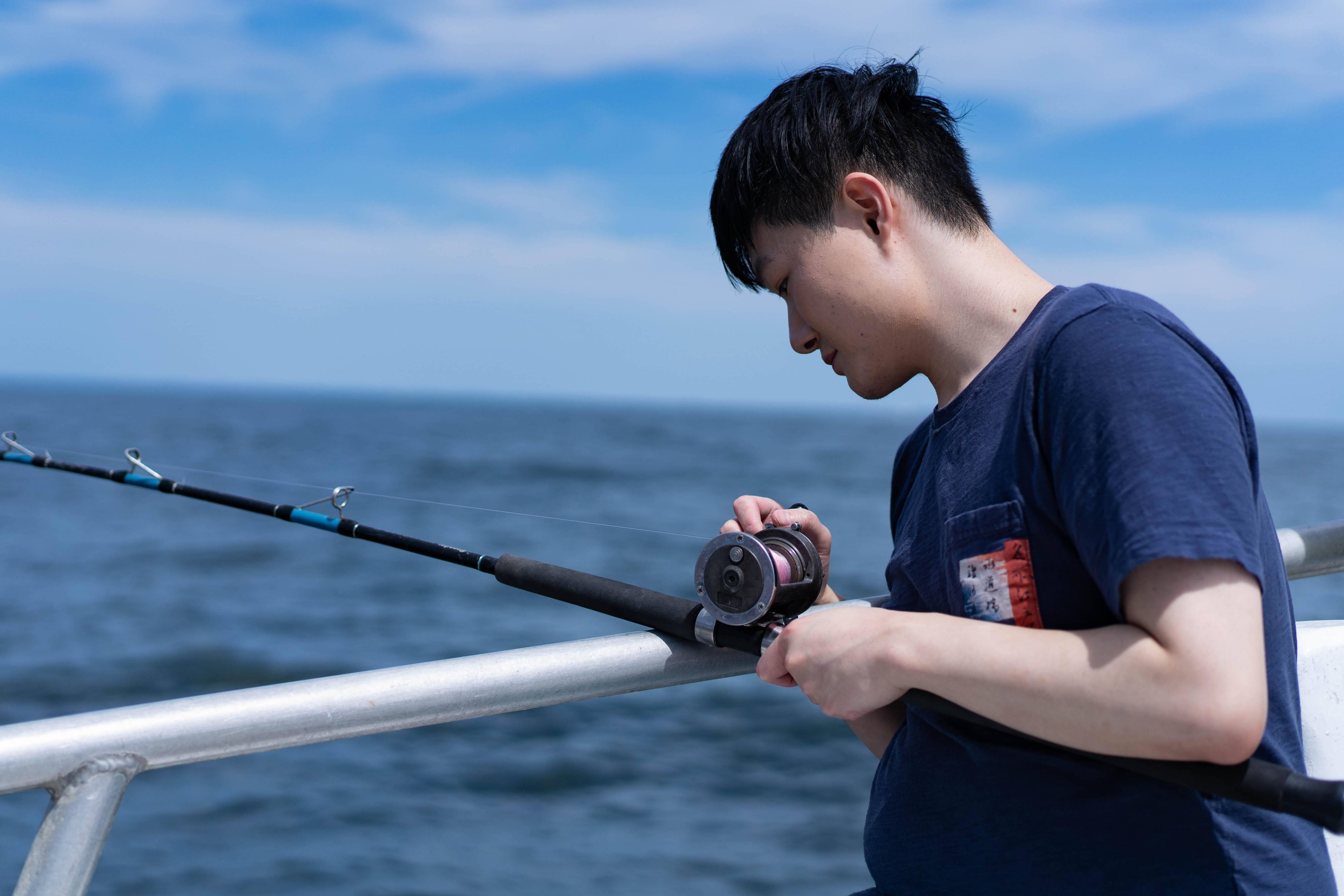 Person fishing on a boat