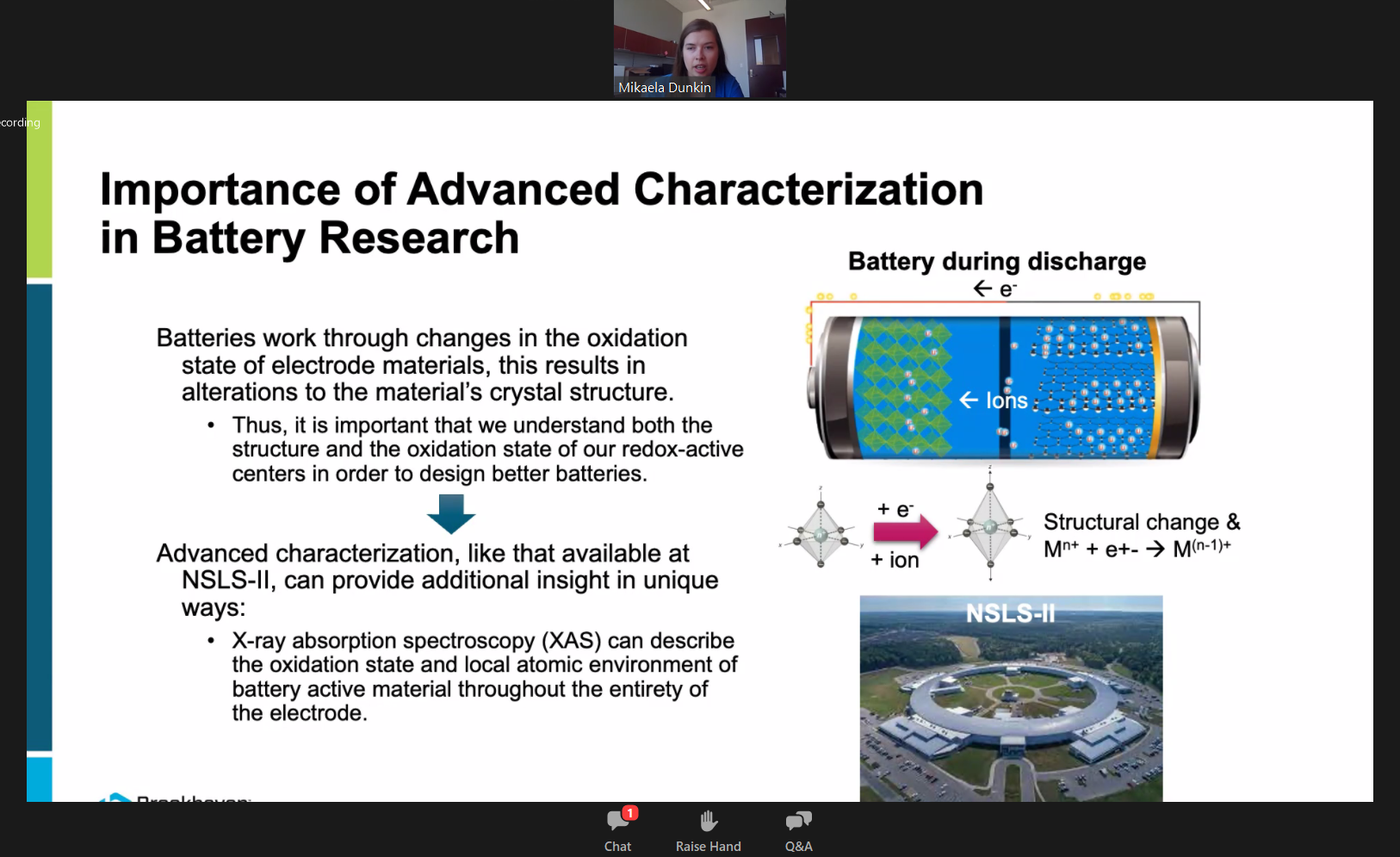 Screenshot of a slide that says "Importance of Advanced Characterization in Battery Research"
