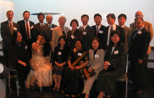 Photo of the committee members and distinguished guest speakers for the symposium on Asia and Us held in 2004