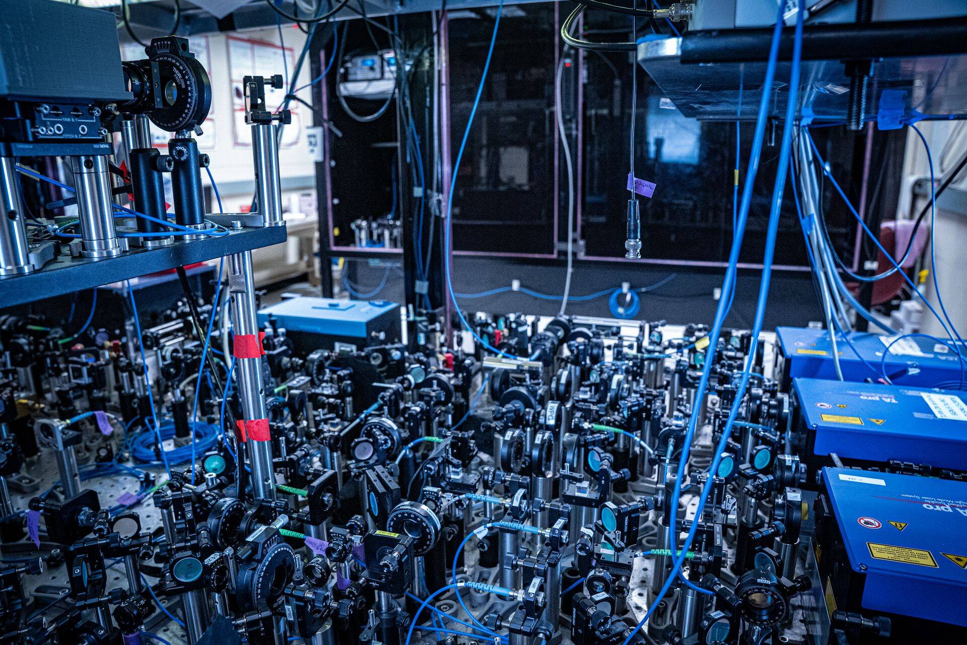Eden Figueroa’s quantum information technology laboratory.