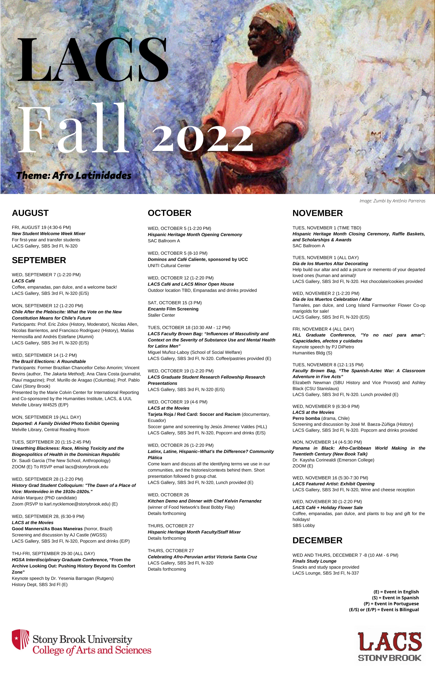 LACS Calendar Fall 2022