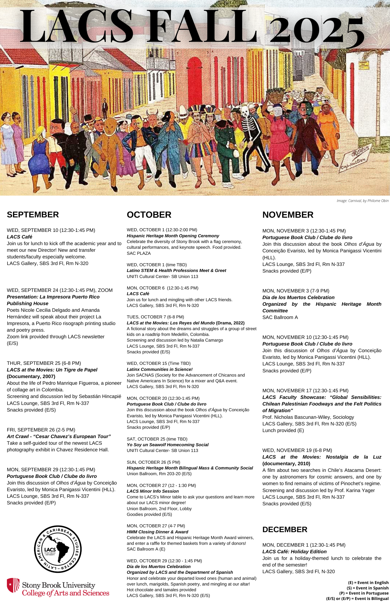 LACS Calendar Fall 2025