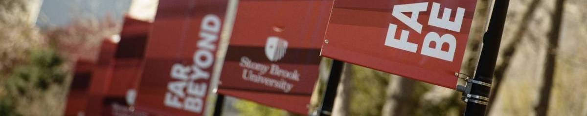 SBU flags on campus