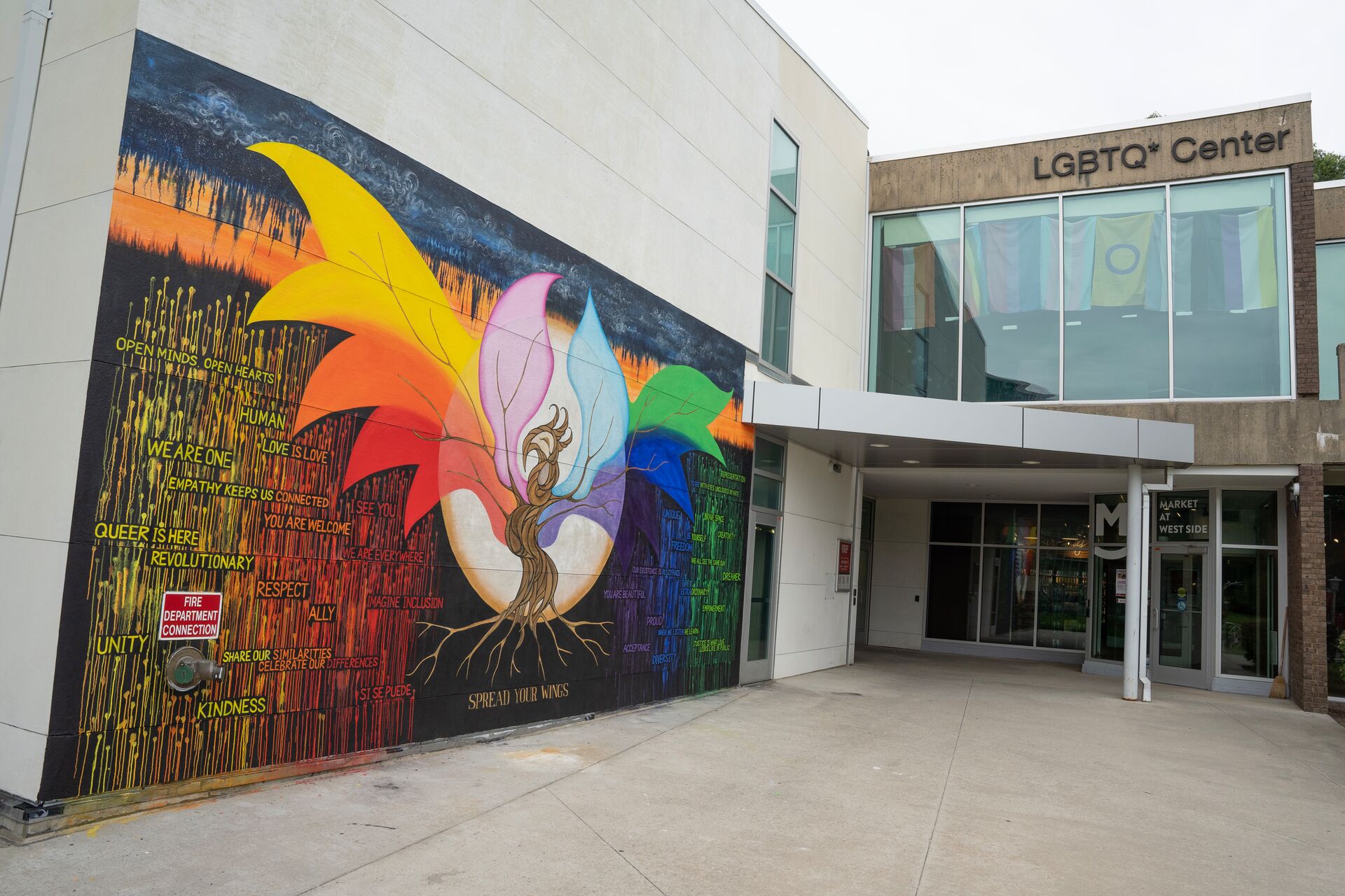 lgbtq center outside mural
