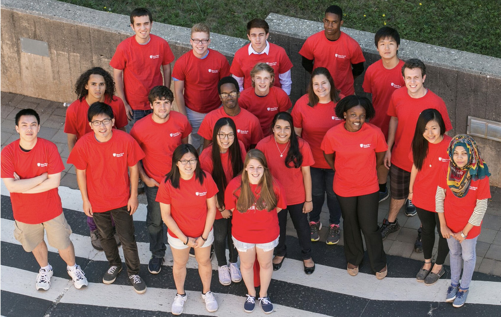 high angle group photo