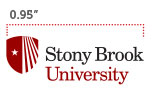 Stony Brook University logo that is 0.95 inches across