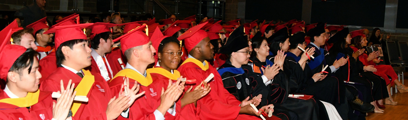 Graduates from the Materials Science and Chemical Engineering (MSCE) program applauding during Stony Brook University's commencement ceremony