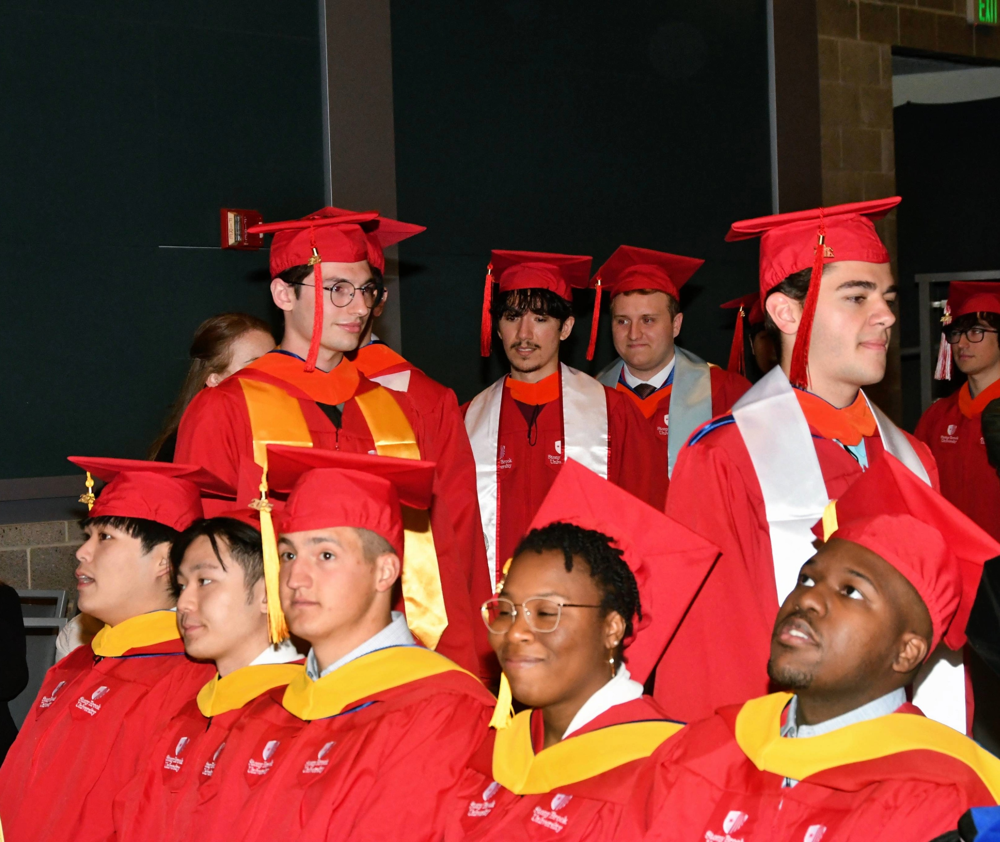ESM graduates participating in Stony Brook University's commencement ceremony