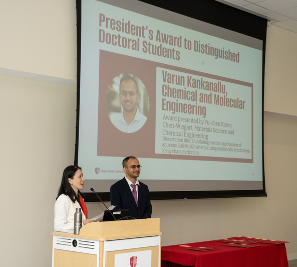 Chemical and Molecular Engineering PhD student receiving the President's Award for Distinguished Doctoral Students