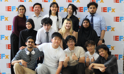 Members of the SBU Student Chapter of ASME pose for a photo at the EFx Competition