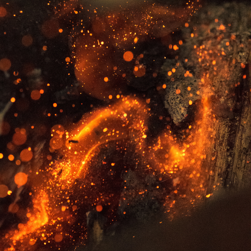 Abstract image of molten lava on dark background