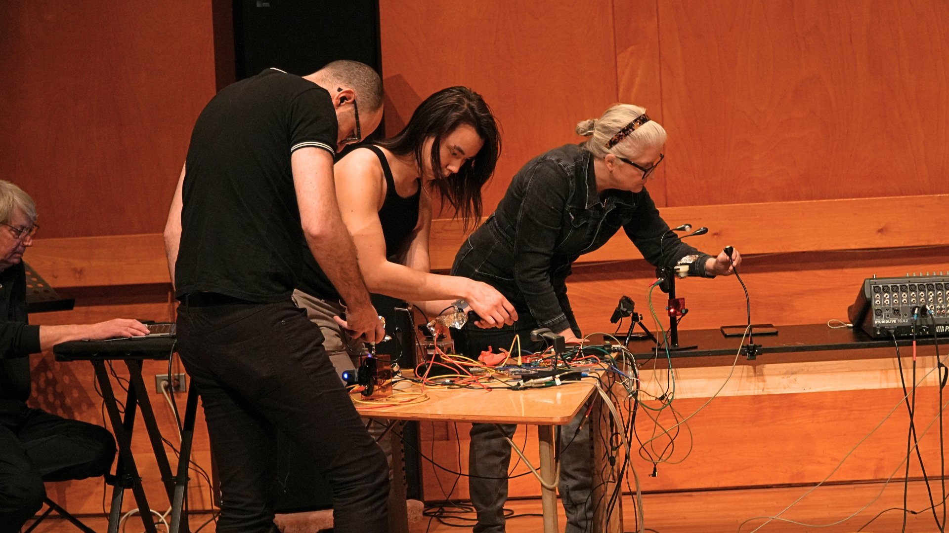 Composers performing with electronic instruments