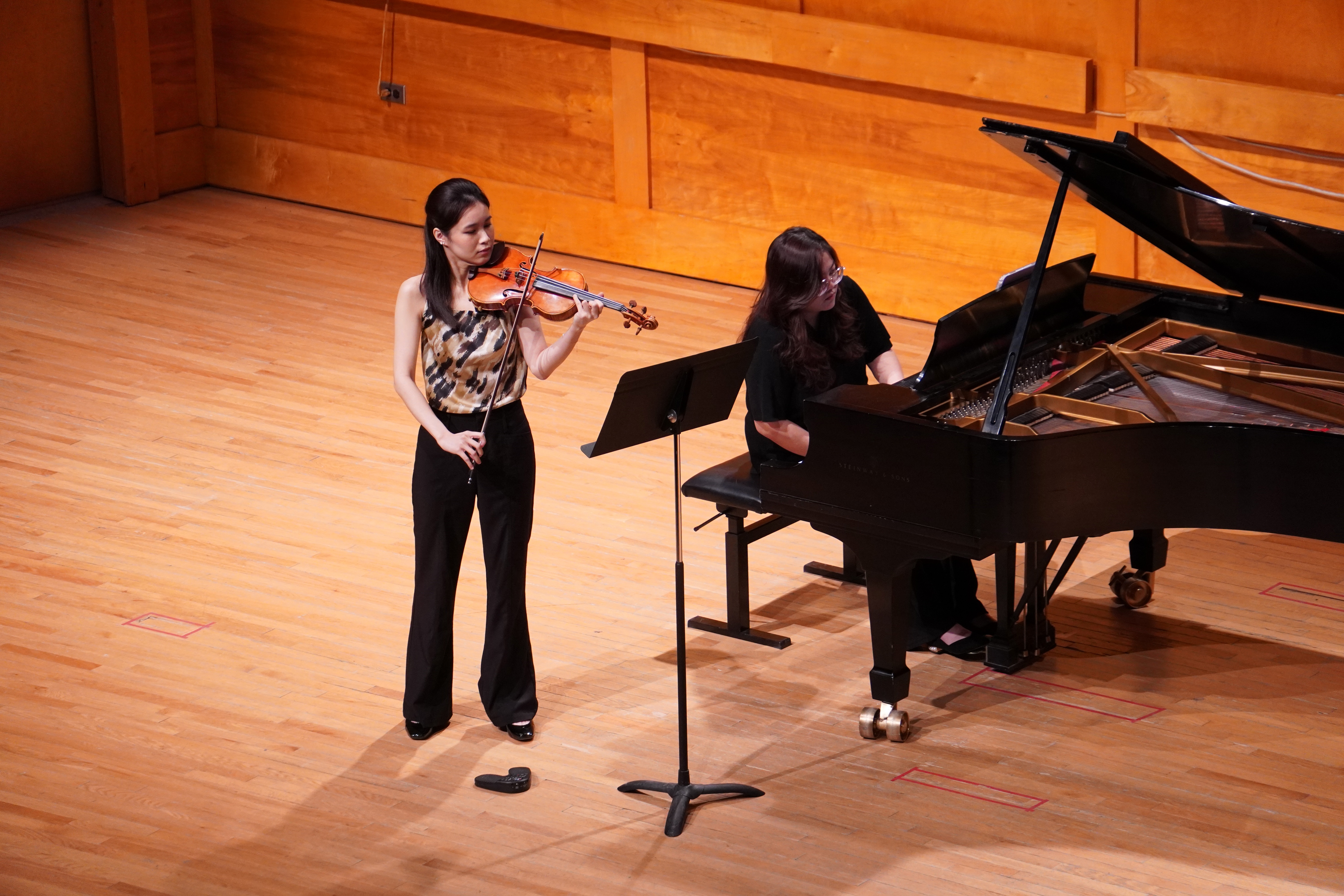 Violinist performing chamber music