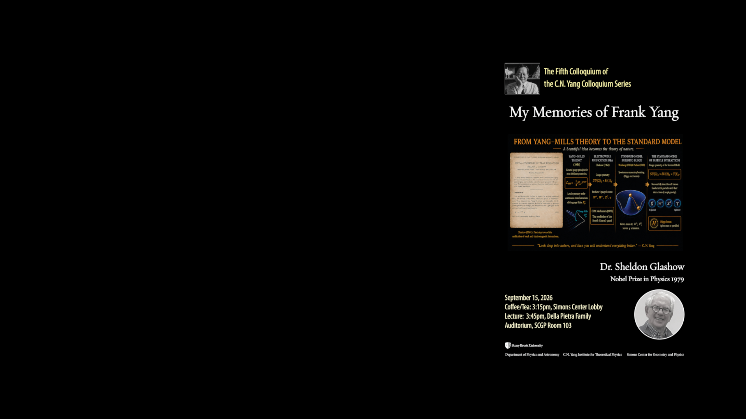 Poster for the 5th Annual C.N. Yang Colloquium