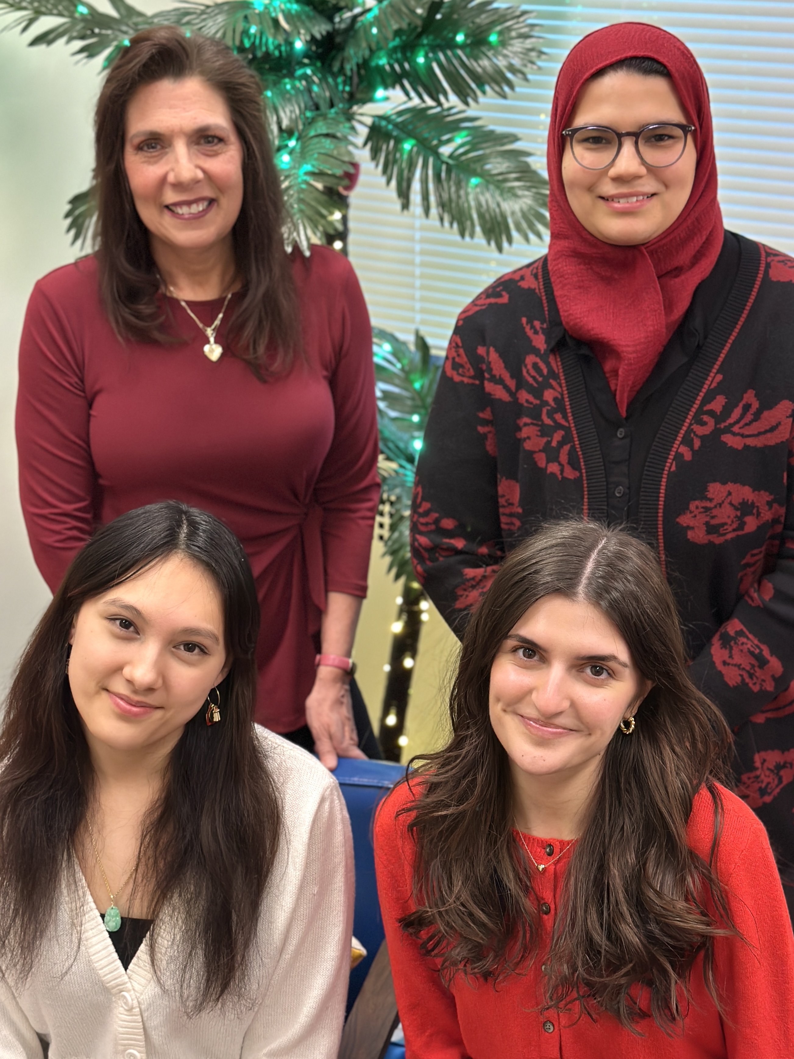 Clockwise from top left: Diane DeSimone (Undergraduate Program Coordinator), Sarah Naqvi-Syed (Academic Advisor), Sophia Bronder-Chang (PSY Advising Office Intern) and Zoe Kalantzopoulos (PSY Advising Office Intern) Clockwise from top left: Diane DeSimone (Undergraduate Program Coordinator), Sarah Naqvi-Syed (Academic Advisor), Sophia Bronder-Chang (PSY Advising Office Intern) and Zoe Kalantzopoulos (PSY Advising Office Intern)
