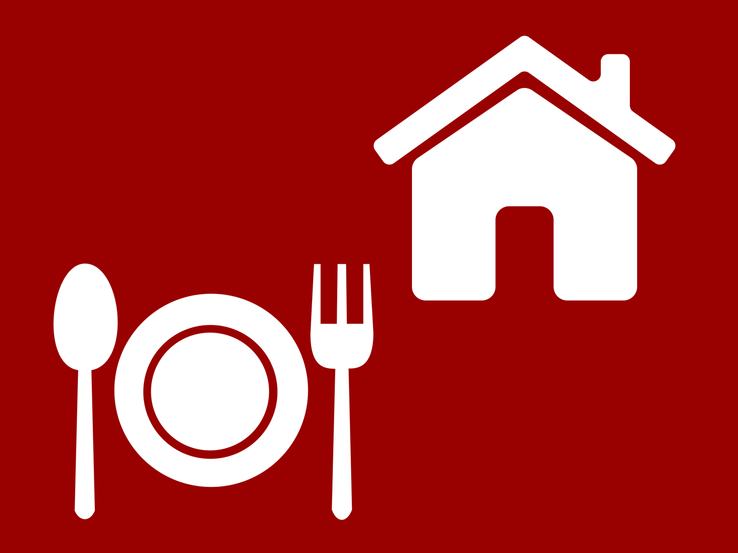 Icon of a house and dinner set