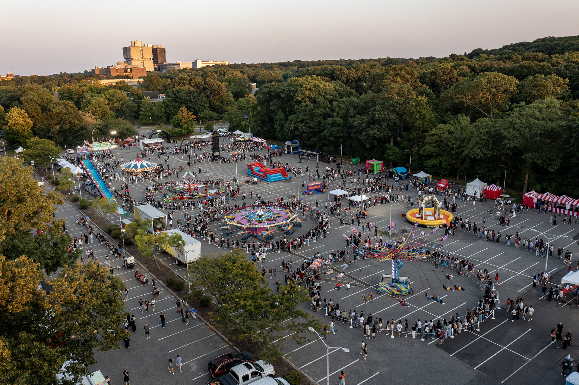 The Wolfieland Carnival taking place on Stony Brook campus.