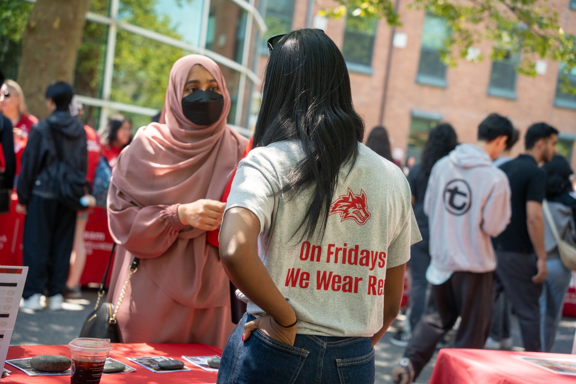 students talking