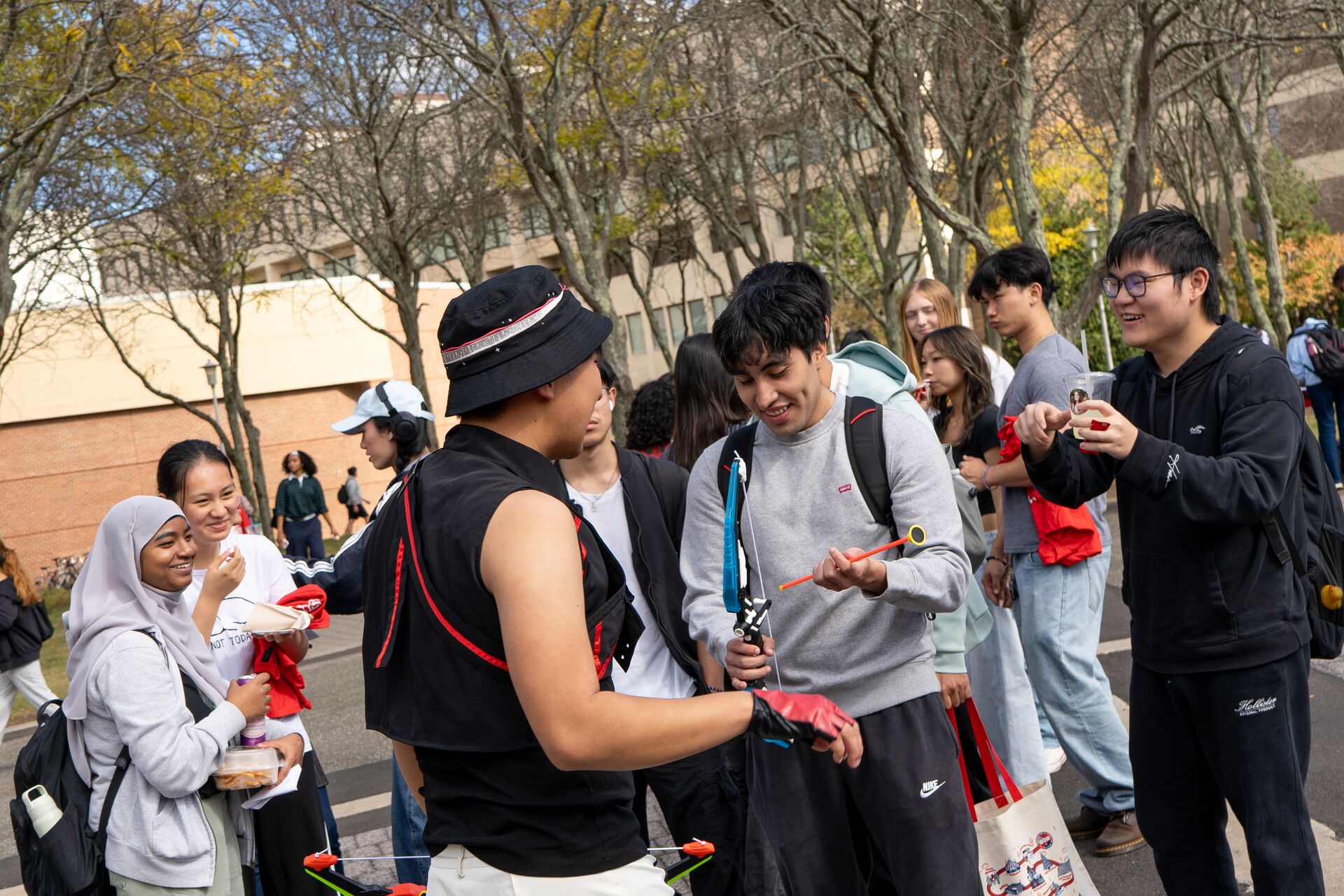 students talking