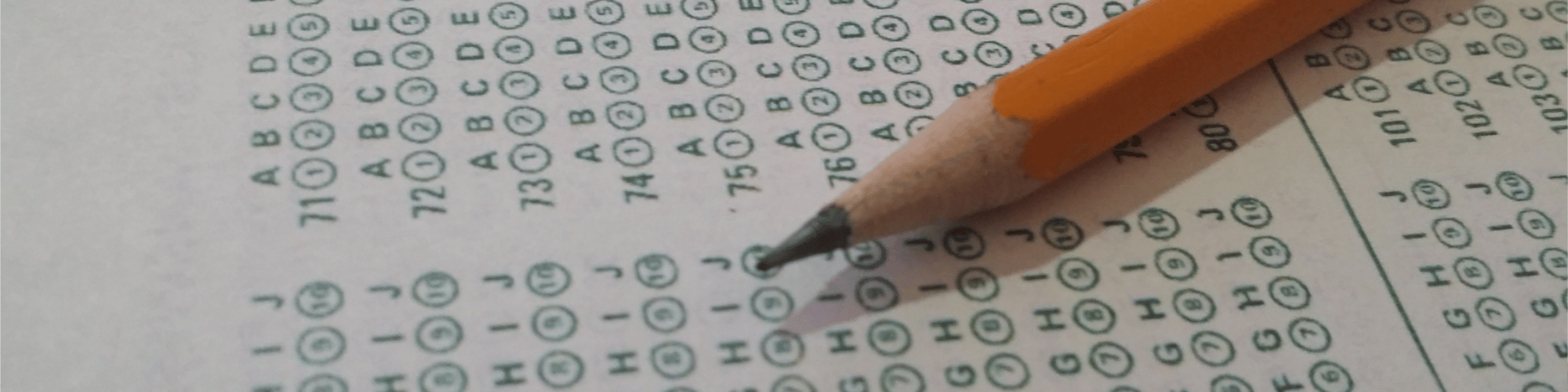 Pencil on a scantron