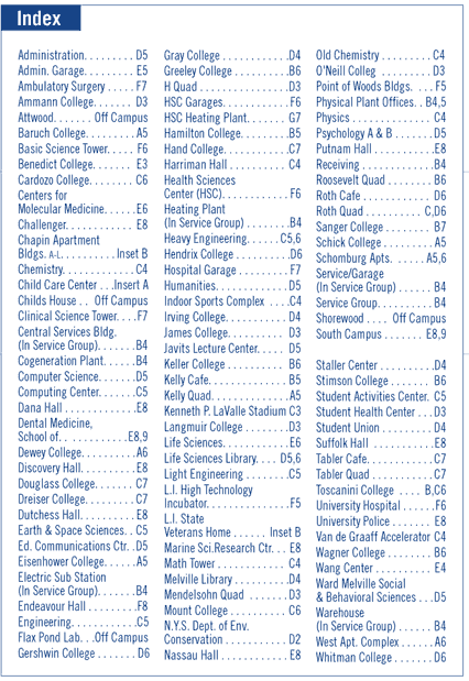 Campus Map Index