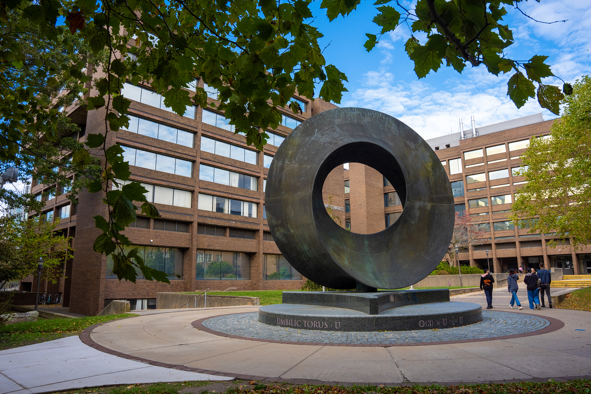 A math figure statue on Stony Brook University campus.
