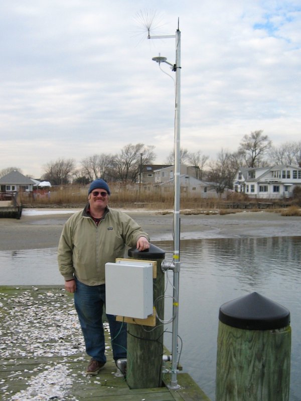 Tom Wilson stands next to the Bay Park LIShore data station