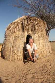 Debbie Aller at a hut