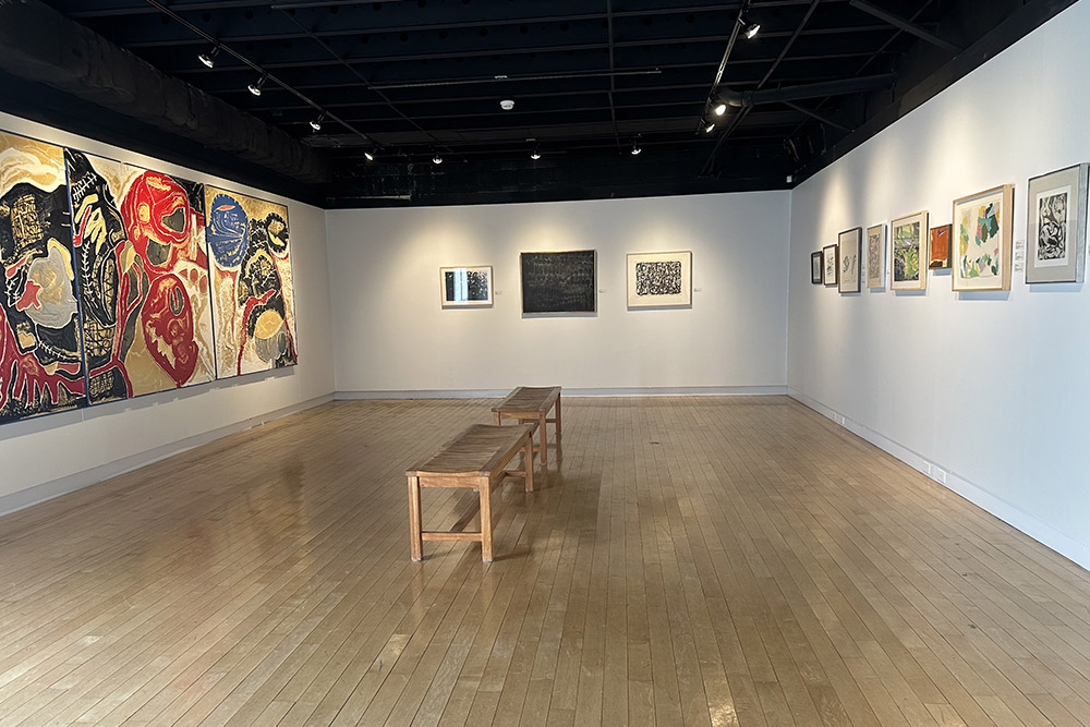 View of gallery space and artwork at Avram Gallery