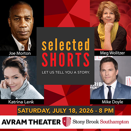 Selected Shorts logo with photos of actors and event details