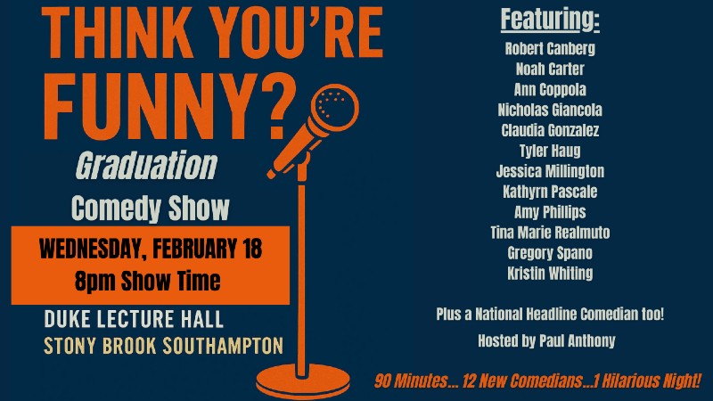 Graphic for the Think You're Funny? graduation show