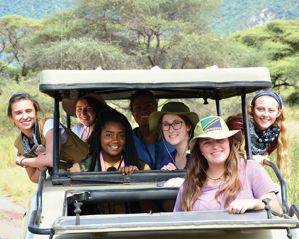 Stony Brook students on an outing in Tanzania