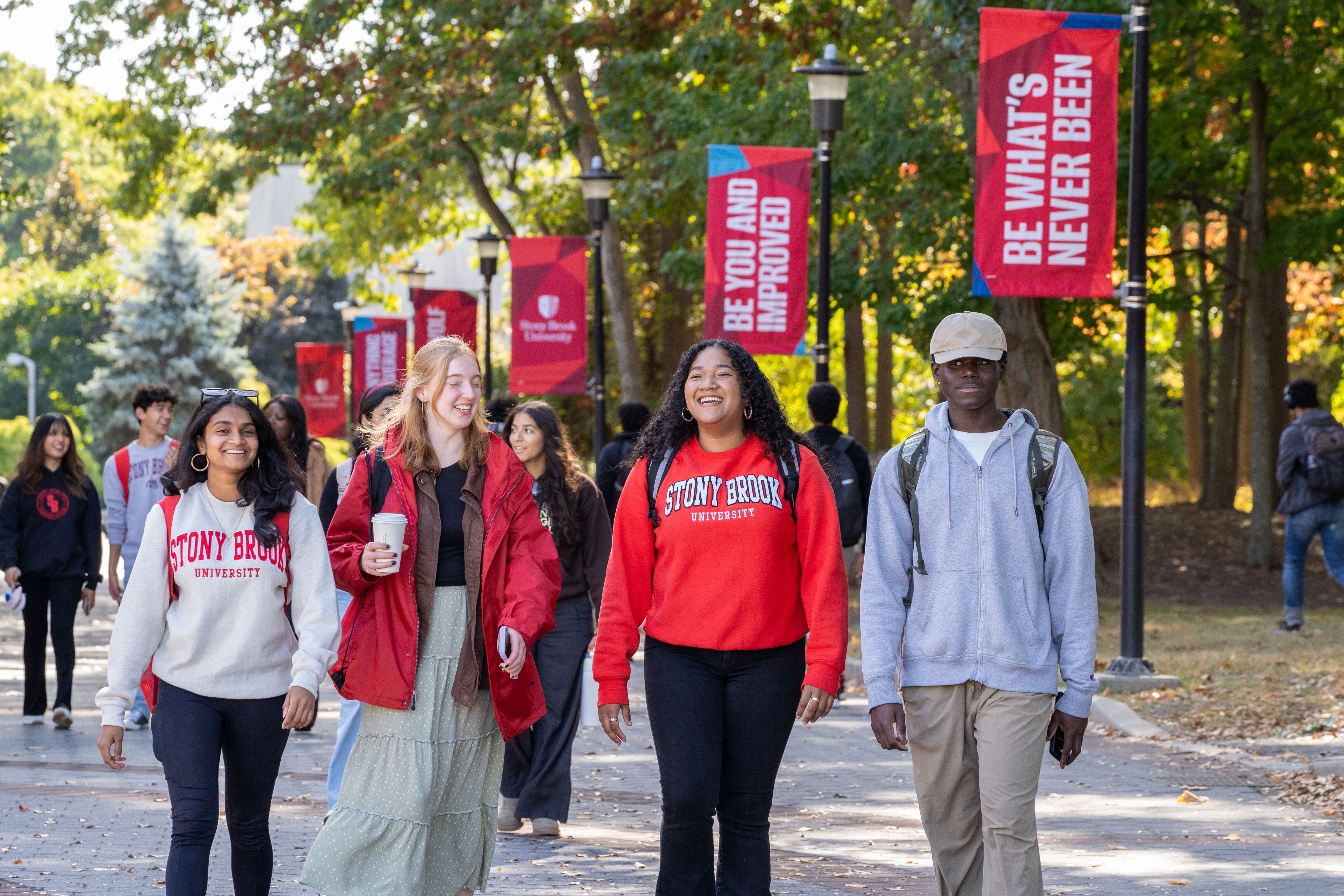 students on campus