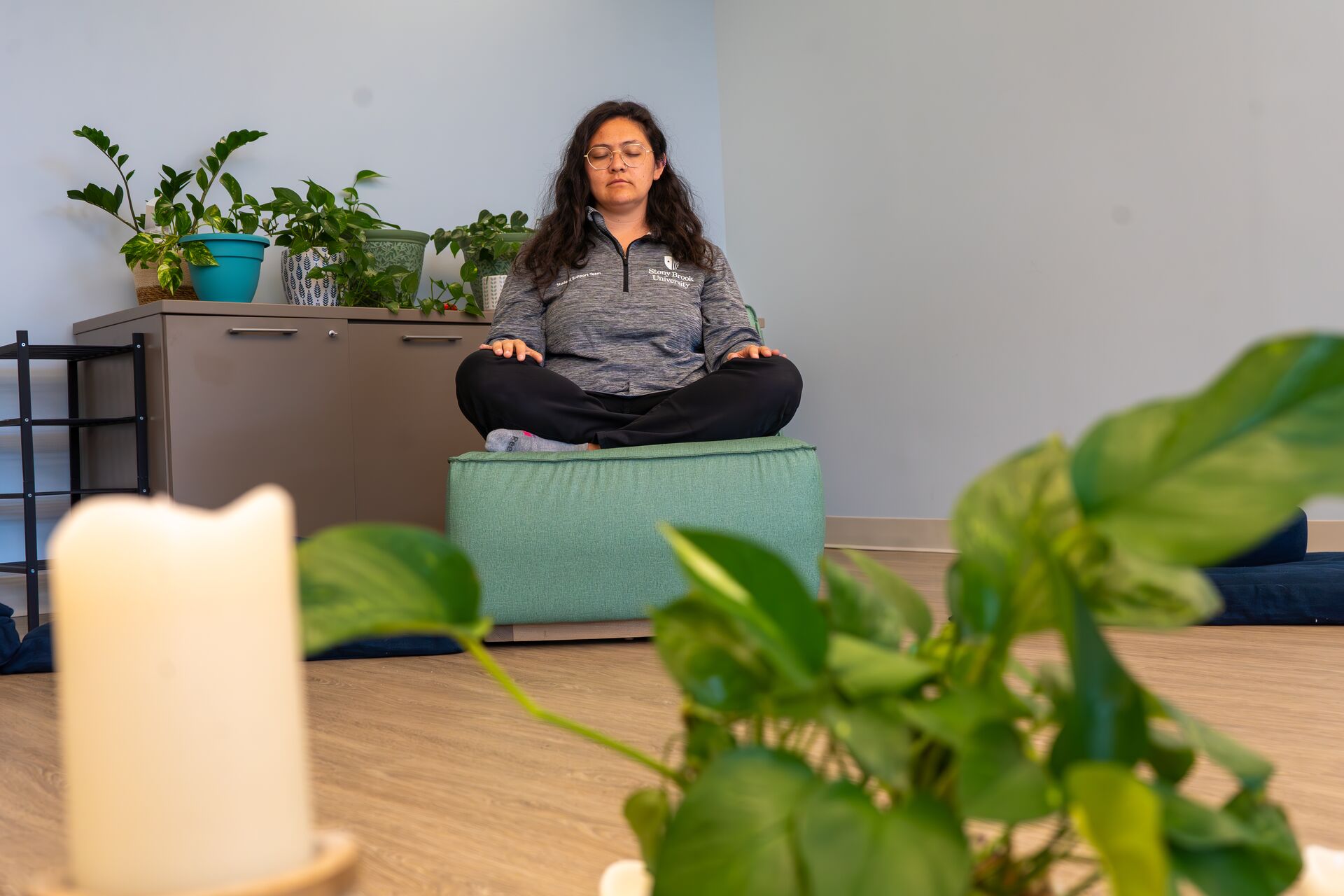 individual meditating