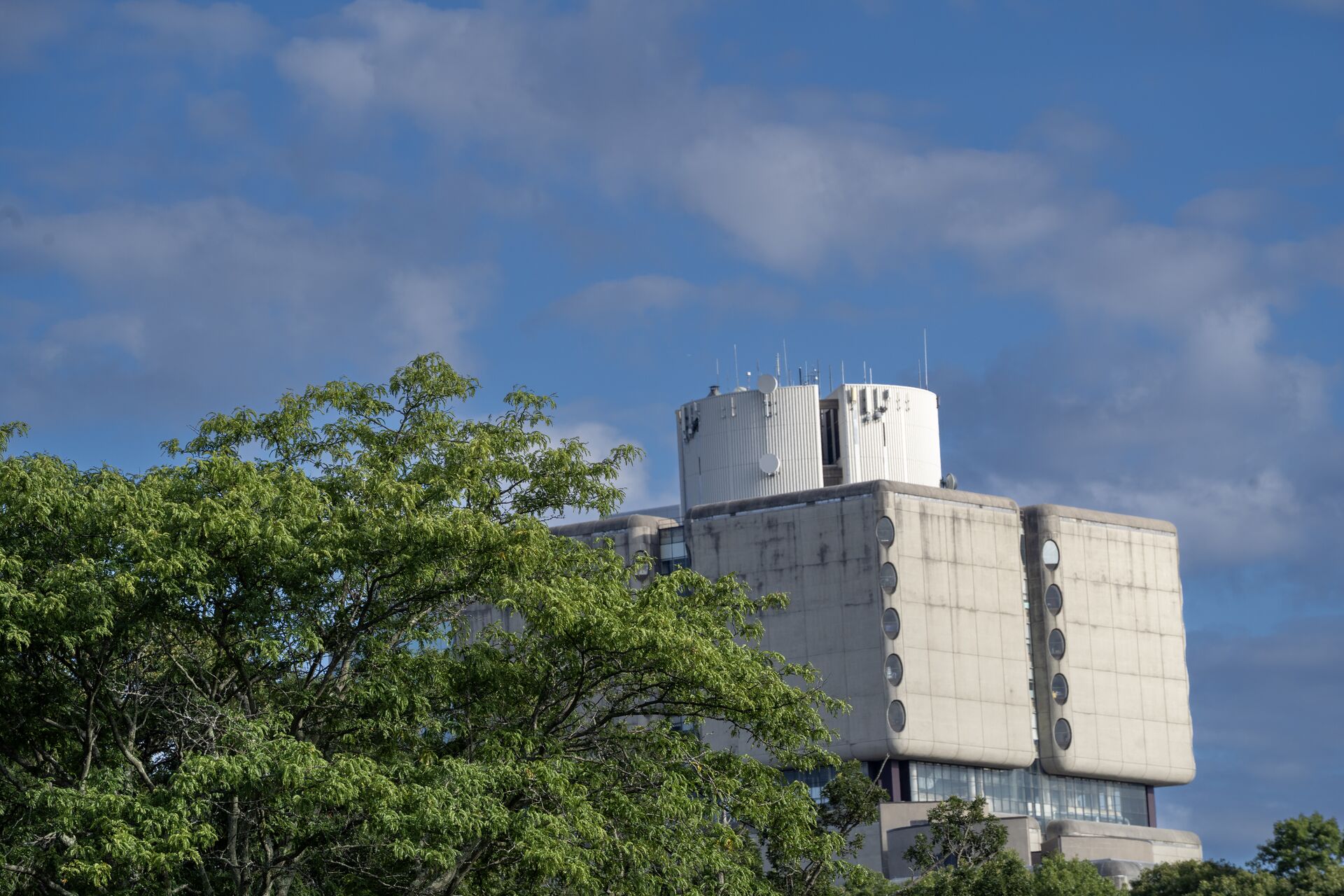 Picture of a building with blue skies