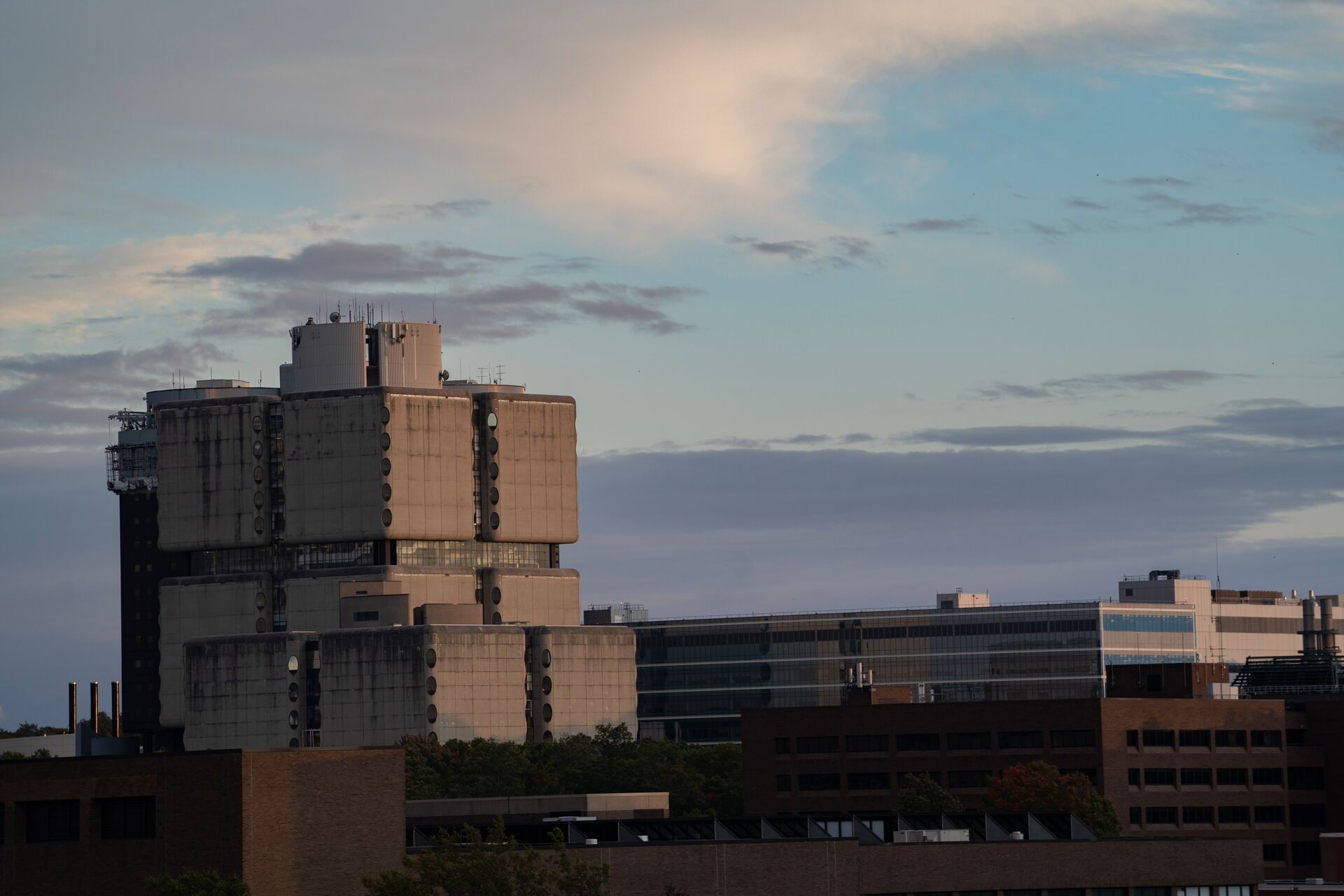 hsc building AT SUNSET WITH CLOUDS